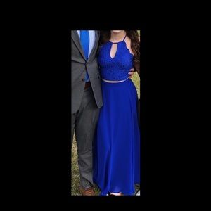 Royal Blue Halter Prom Dress